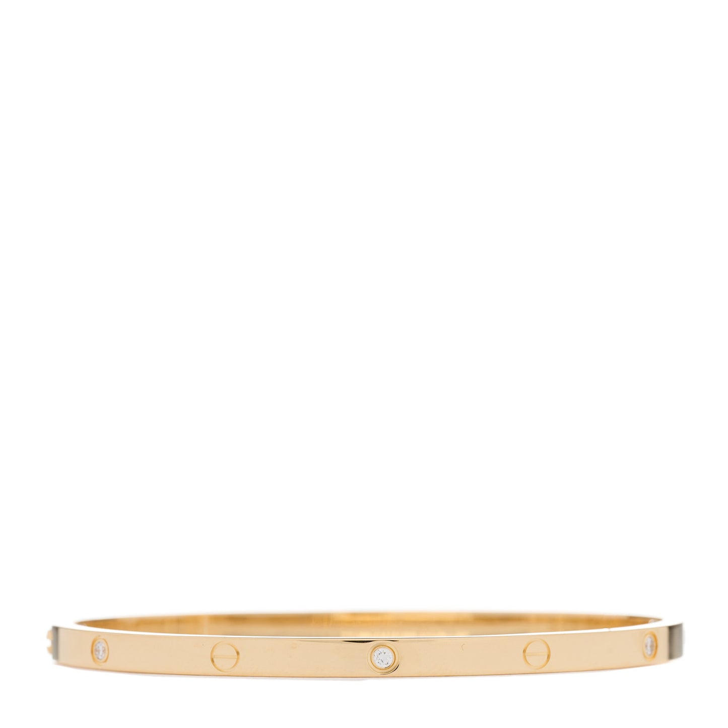 18K Yellow Gold 6 Diamond Small LOVE Bracelet 17