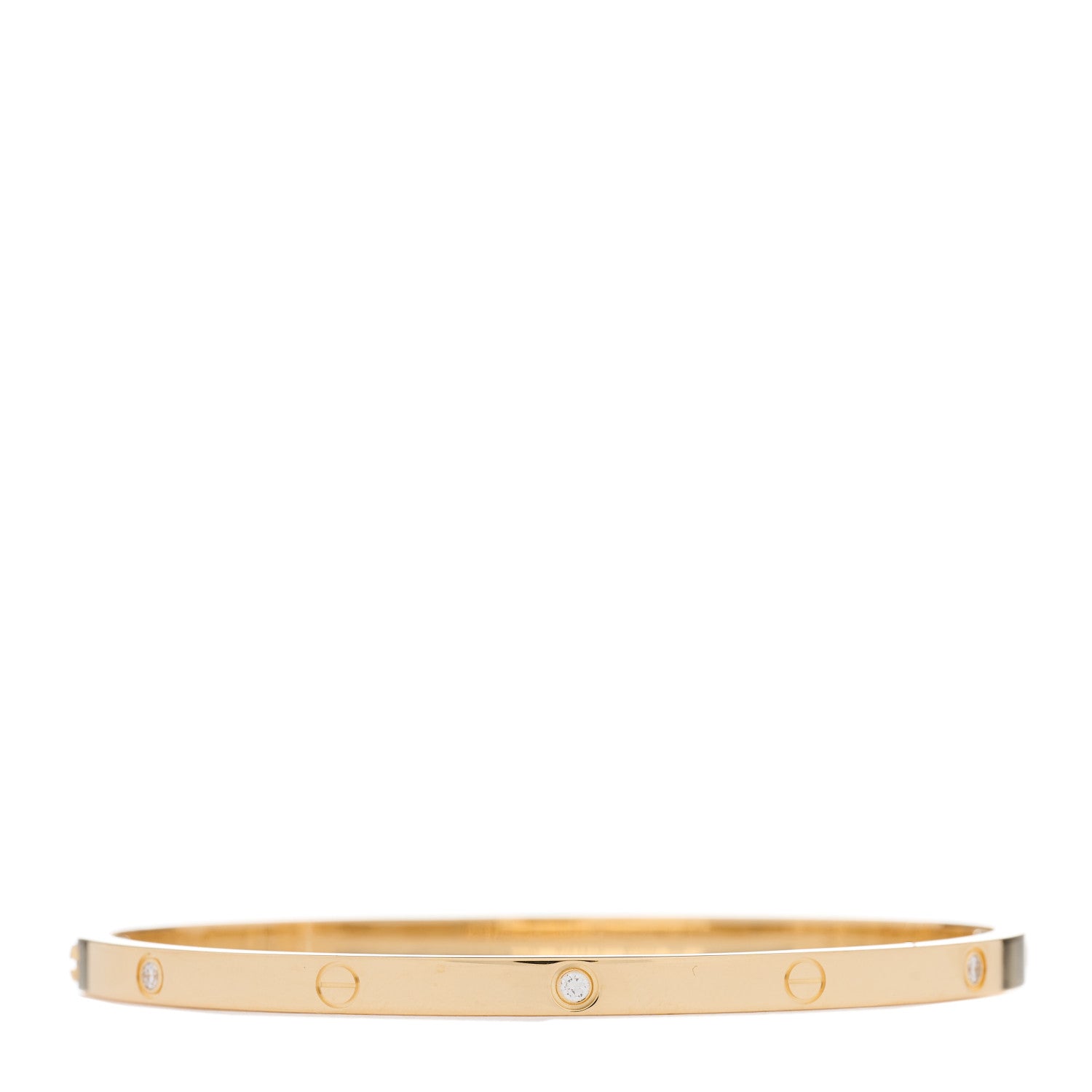 Cartier 18K Yellow Gold 6 Diamond Small LOVE Bracelet 17 2 of 5