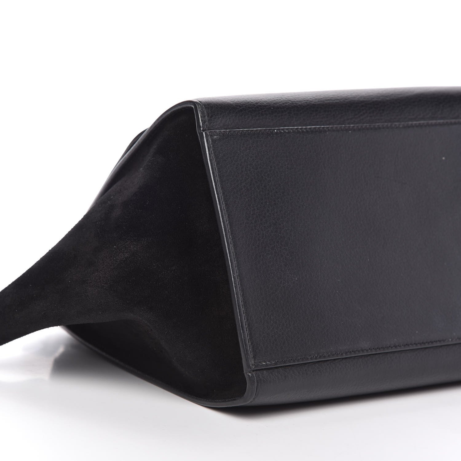 Celine Drummed Calfskin Suede Small Trapeze Black 6 of 10