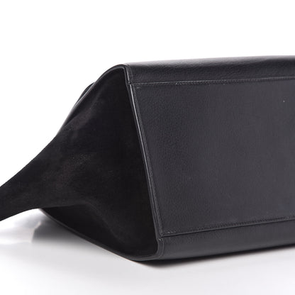 Celine Drummed Calfskin Suede Small Trapeze Black 6 of 10