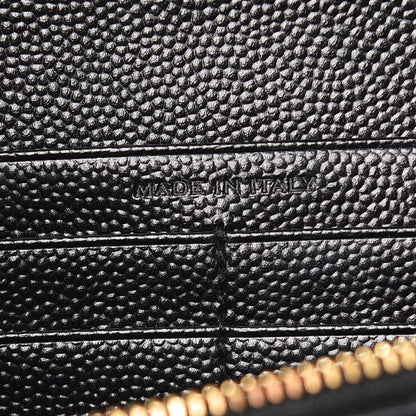 Saint Laurent Grain De Poudre Matelasse Chevron Monogram Chain Wallet Black 9 of 12