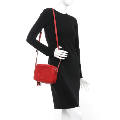 Gucci Pebbled Calfskin Small Soho Disco Bag Tabasco Red 2 of 7