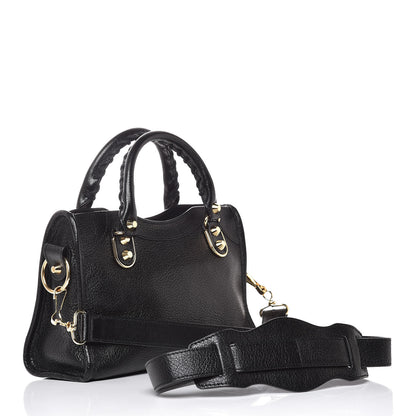 Balenciaga Chevre Gold Metallic Edge Hardware Mini City Black 3 of 7