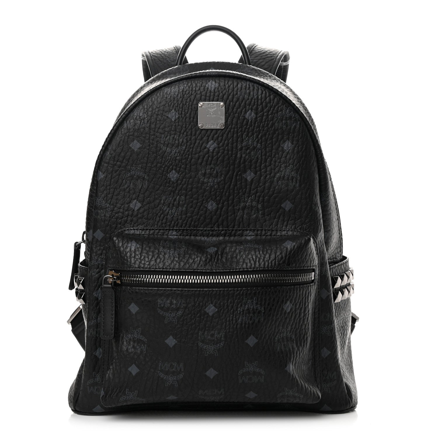 MCM Visetos Medium Side Studs Stark Backpack Black 1 of 10
