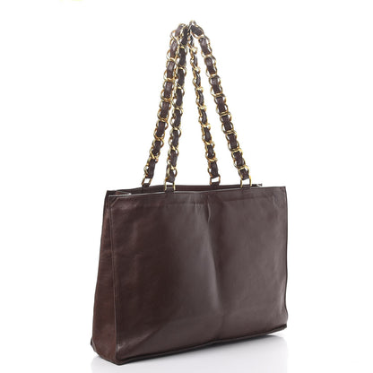 Chanel Lambskin CC Tote Brown 3 of 12