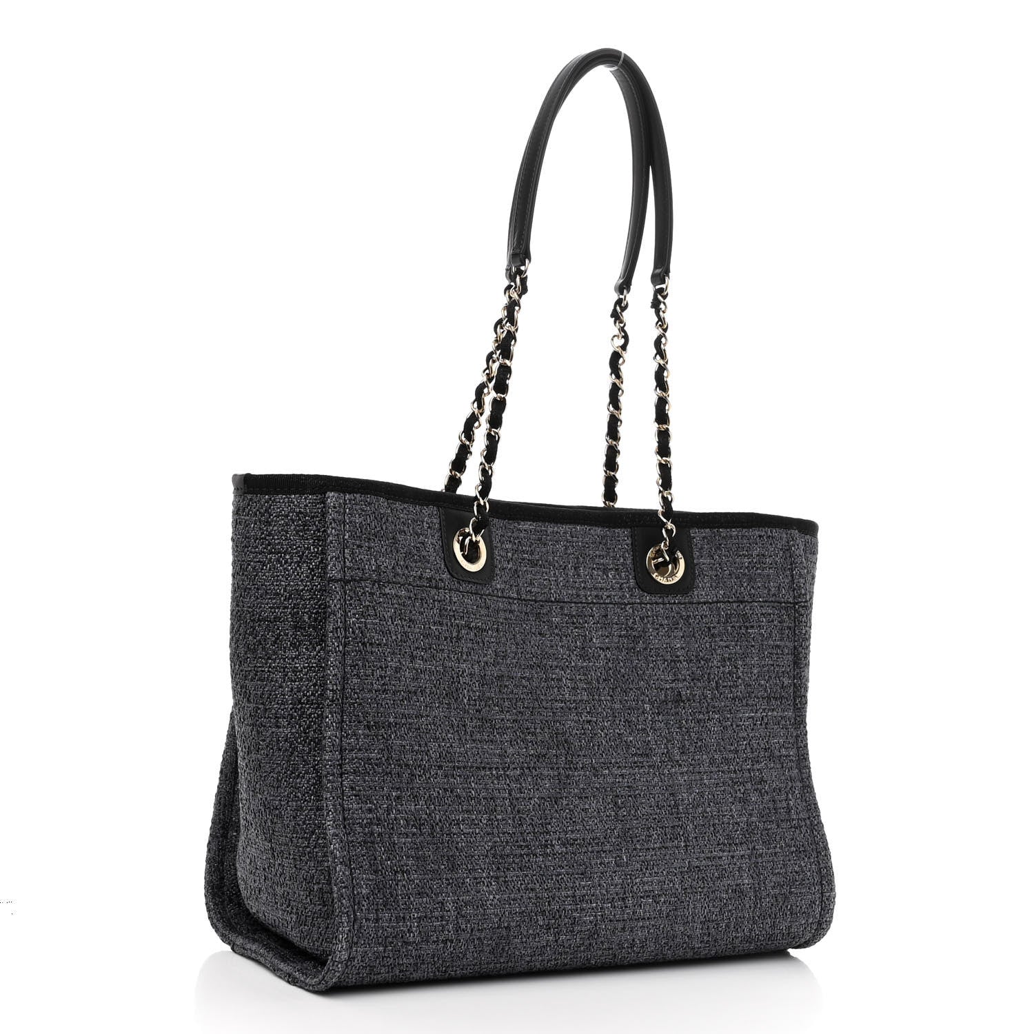 Chanel Lurex Boucle Small Deauville Tote Black 3 of 9