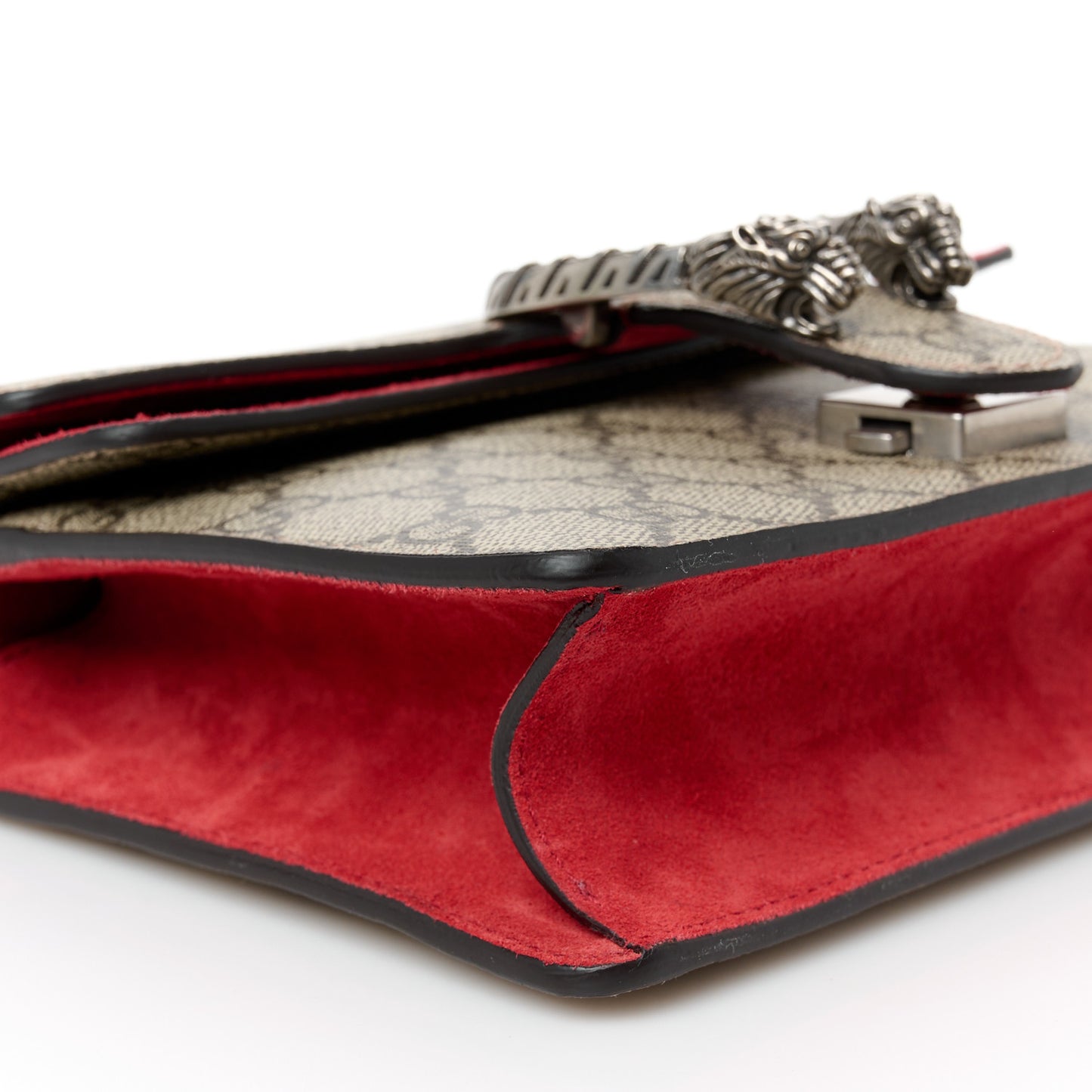 GG Supreme Monogram Mini Dionysus Shoulder Bag Hibiscus Red