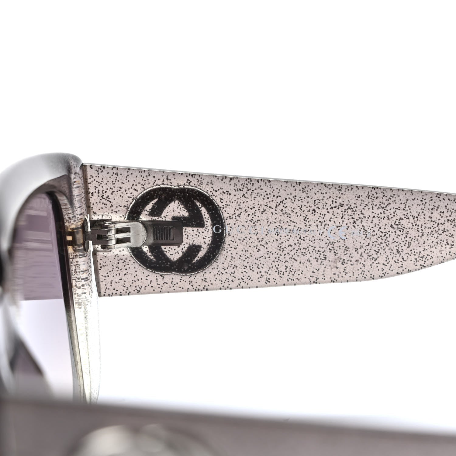 Gucci Glitter Square Optyl Sunglasses 3814/S Gray Silver 6 of 7