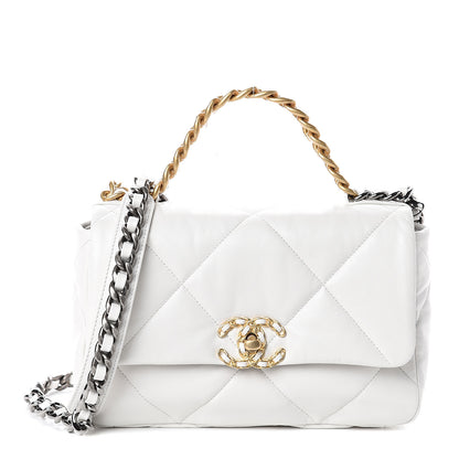 Chanel Goatskin Quilted Medium 19 Flap White 1 of 8