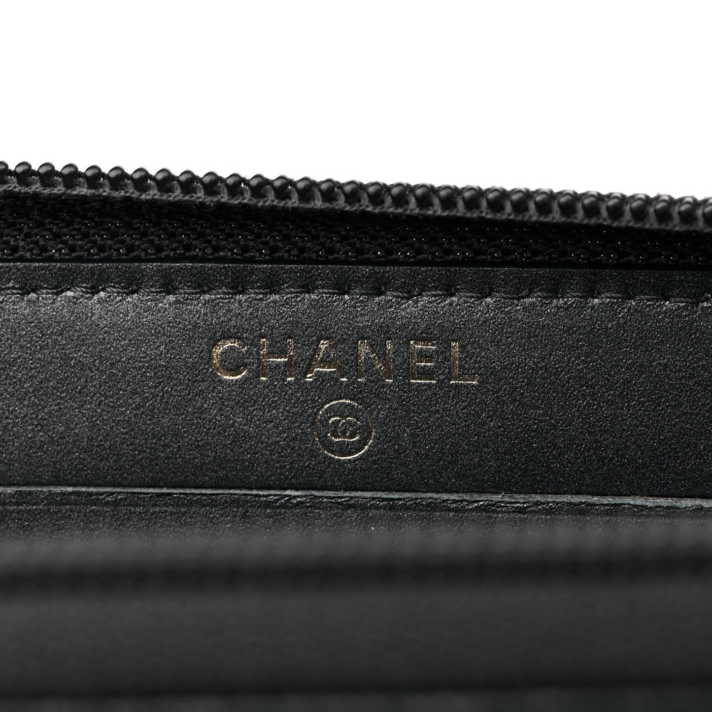 Metallic Calfskin Quilted Small Boy Zip Around Wallet Charcoal