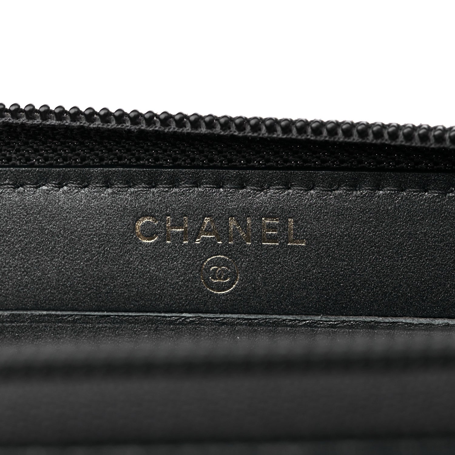 Chanel Metallic Calfskin Quilted Small Boy Zip Around Wallet Charcoal 6 of 11