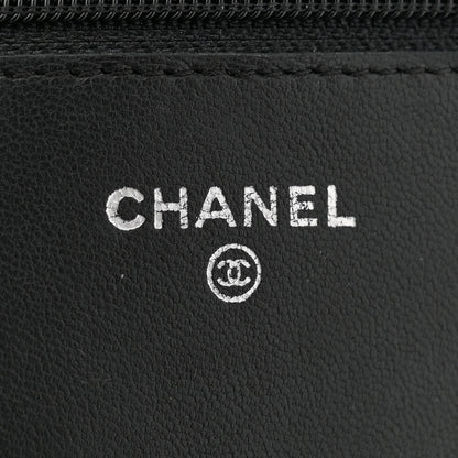 Chanel Lambskin Quilted Wallet On Chain WOC Black 6 of 14