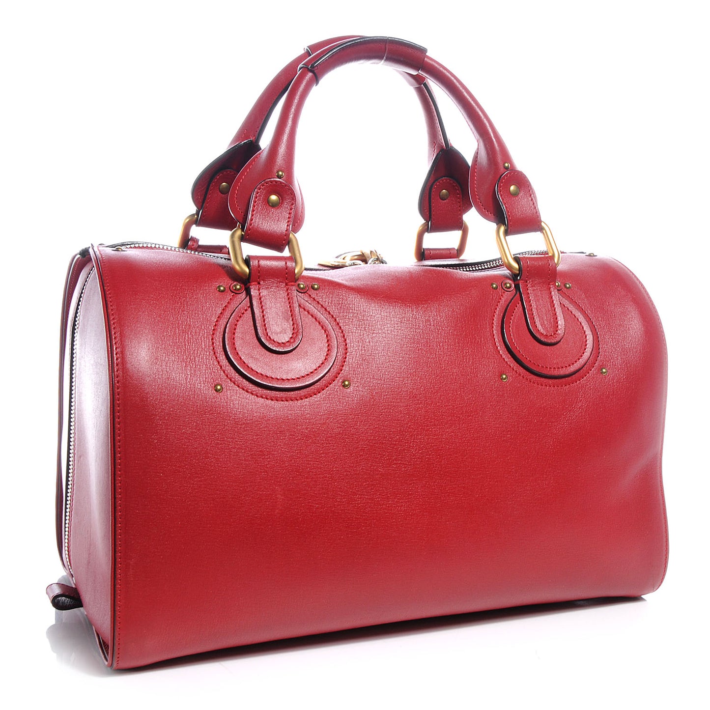 Calfskin Aurore Duffle Bag Vermillion Red