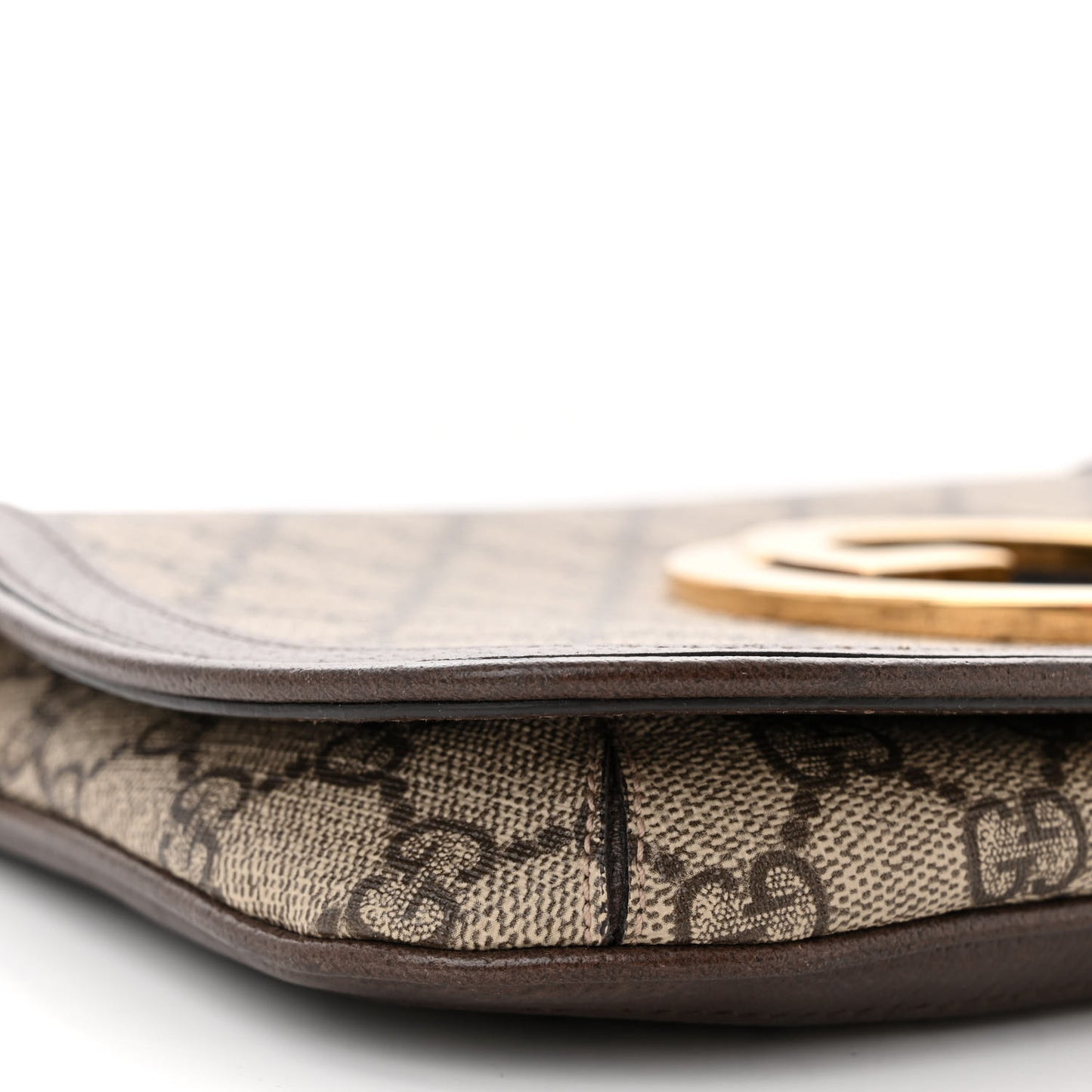 GG Supreme Monogram Textured Dollar Calfskin Blondie Chain Shoulder Flap Bag Beige Ebony New Acero