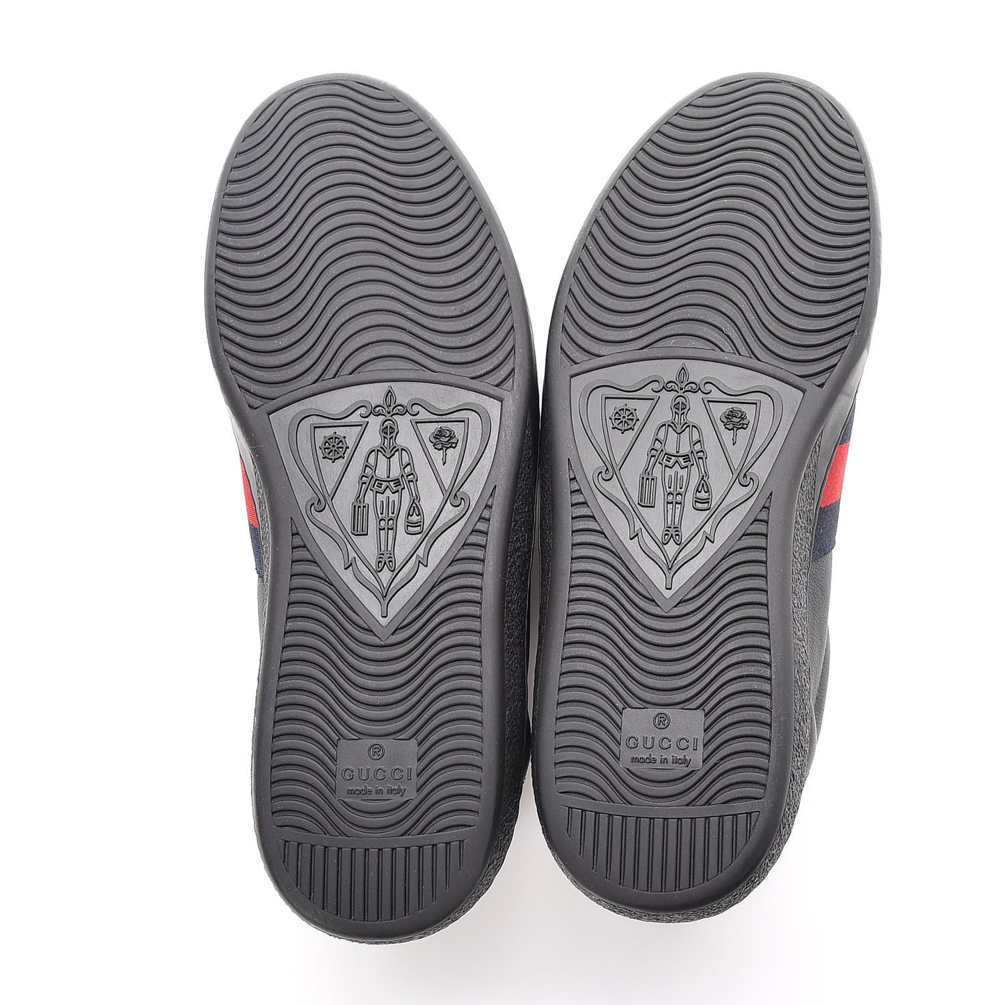 Calfskin Web Bee Embroidered Mens Ace Sneakers 7.5 Black