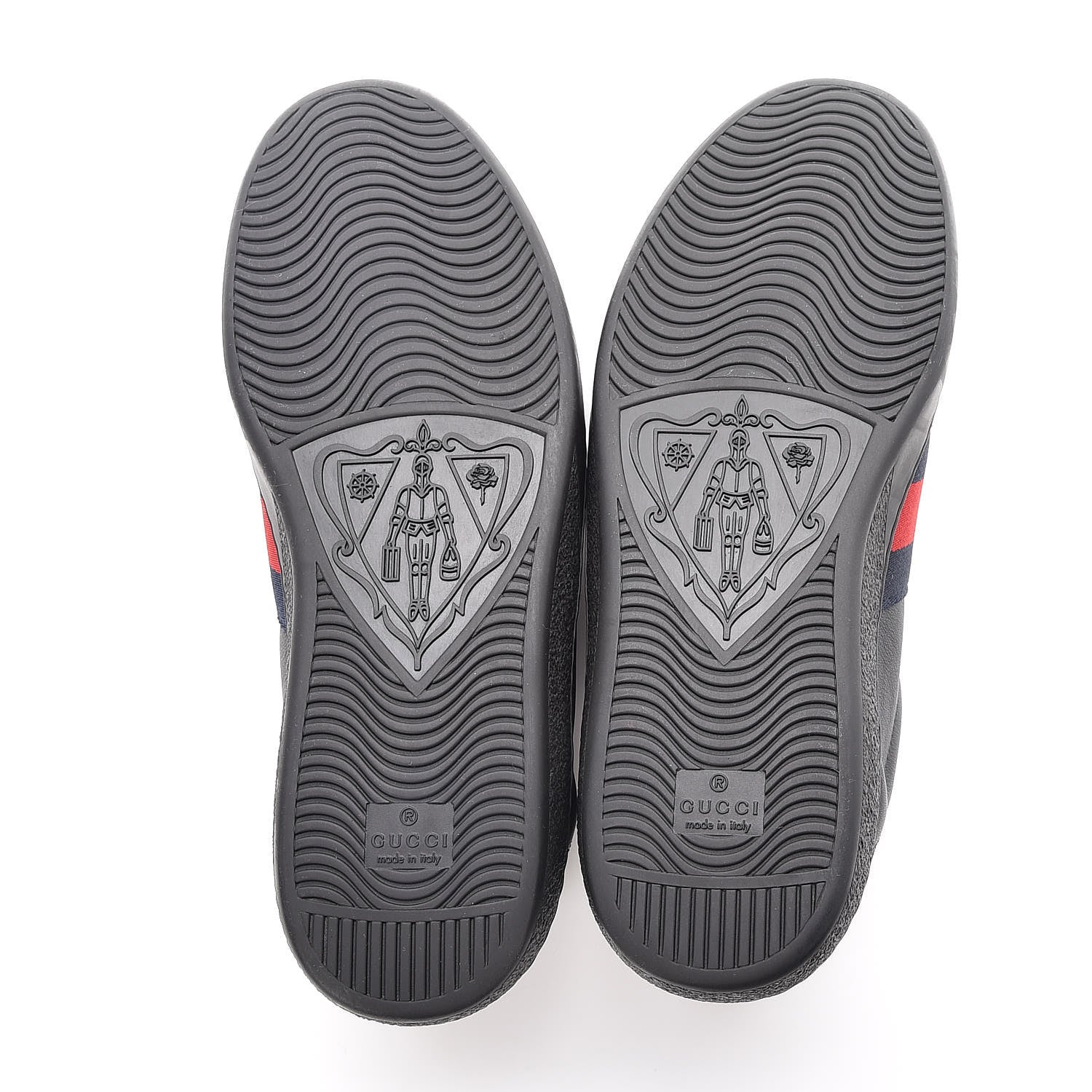 Gucci Calfskin Web Bee Embroidered Mens Ace Sneakers 7.5 Black 5 of 12