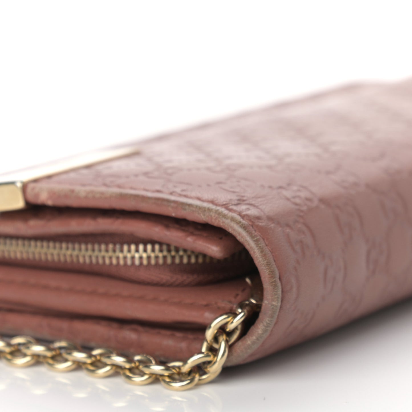 Guccissima Dice Chain Wallet Nude Pink