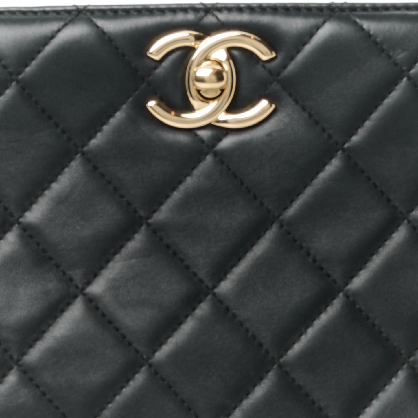 Lambskin Quilted Clutch Black