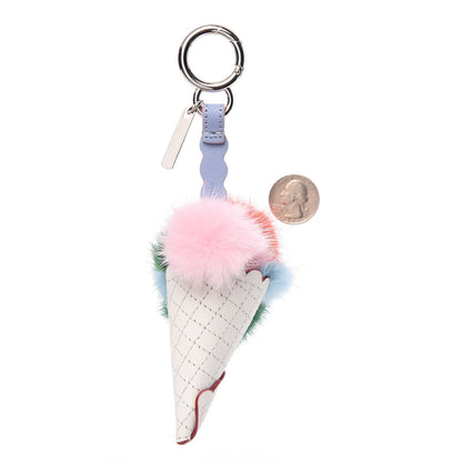 Fendi Mink Fur Calfskin Fun Fair Bag Charm Multicolor 2 of 3