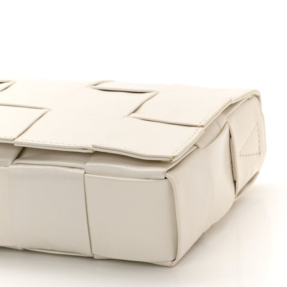 Bottega Veneta Paper Calfskin Maxi Intreccio Cassette Crossbody Bag White 9 of 11
