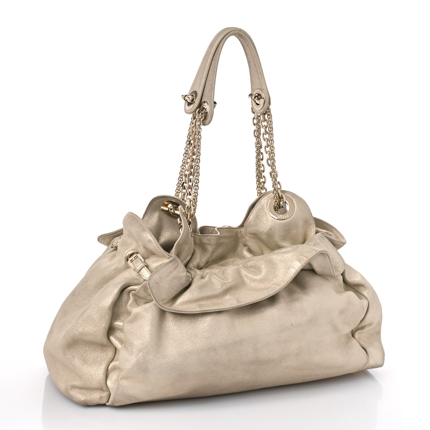 Christian Dior Metallic Lambskin Medium Le Trente Tote Gold 3 of 12