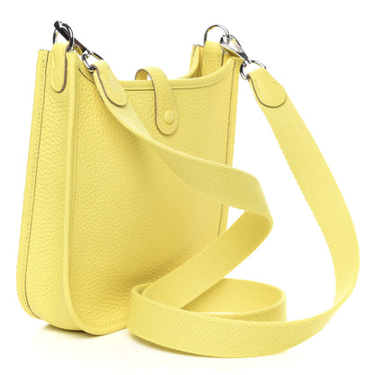 Hermes Taurillon Clemence Evelyne TPM Lime 3 of 8