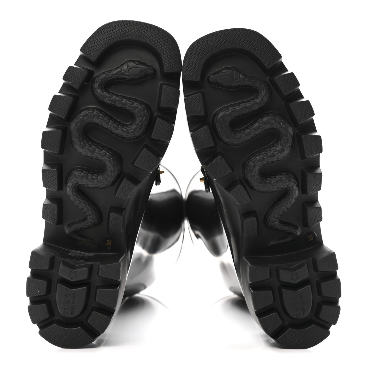 Rubber Horsebit Knee High Boots 38 Black