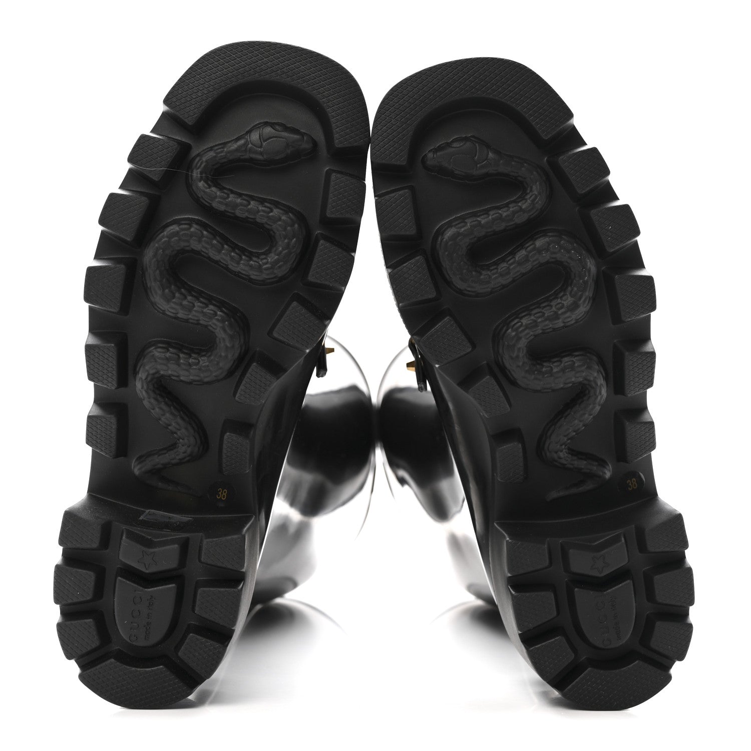 Gucci Rubber Horsebit Knee High Boots 38 Black 5 of 10