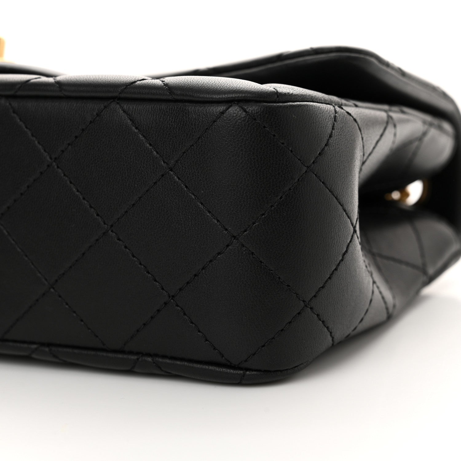 Chanel Lambskin Quilted Small Sweet Camellia Flap Black 10 of 11