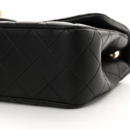 Chanel Lambskin Quilted Small Sweet Camellia Flap Black 10 of 11