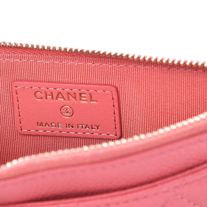 Chanel Iridescent Caviar Quilted Classic Zip Pouch Pink 6 of 9