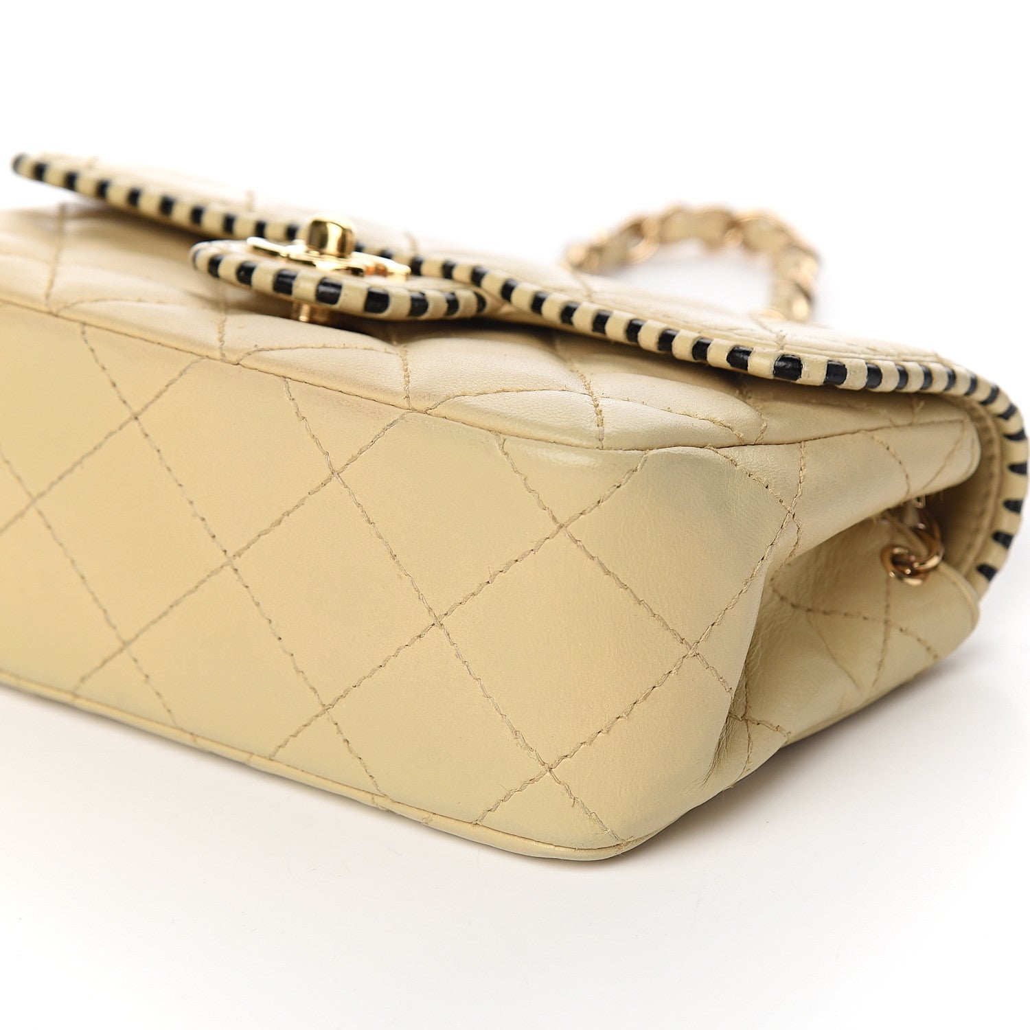 Chanel Lambskin Quilted Mini Rectangular Flap Beige 8 of 9