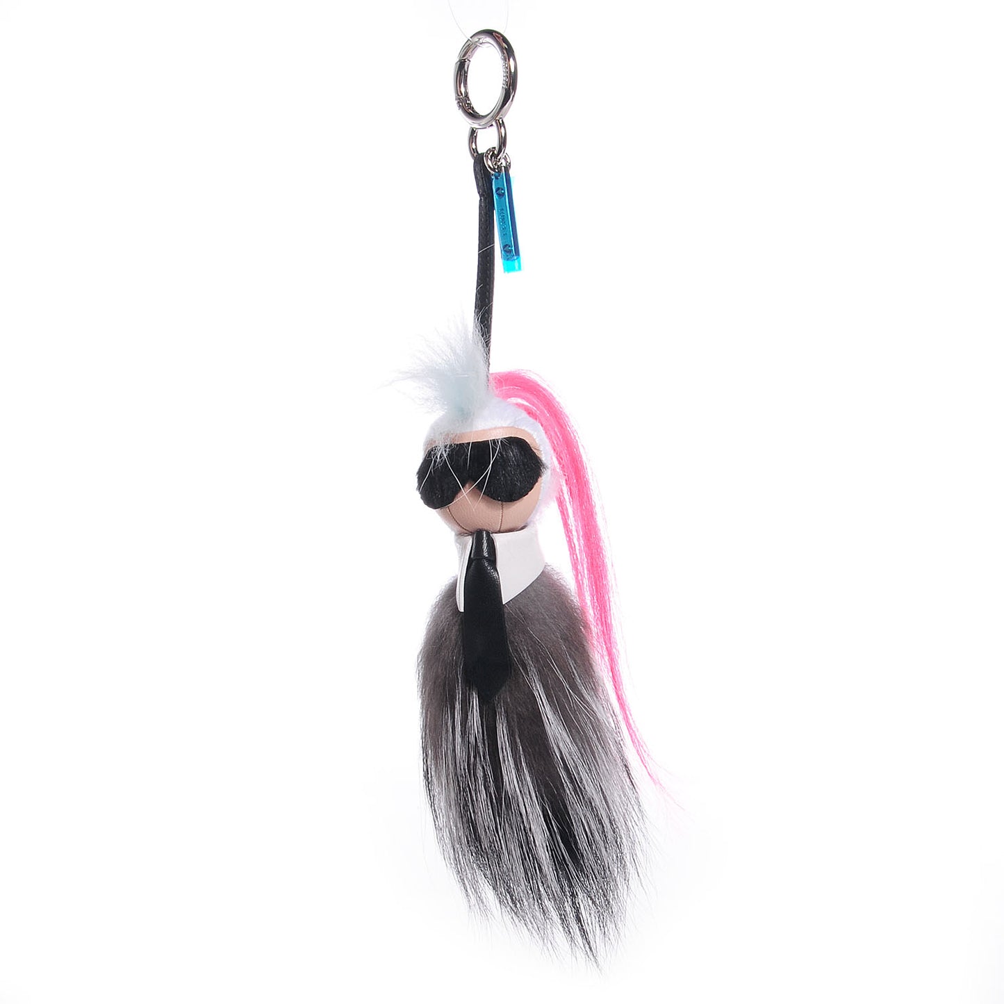 Mink Fox Goat Fur Mini Karlito Bag Charm Pink