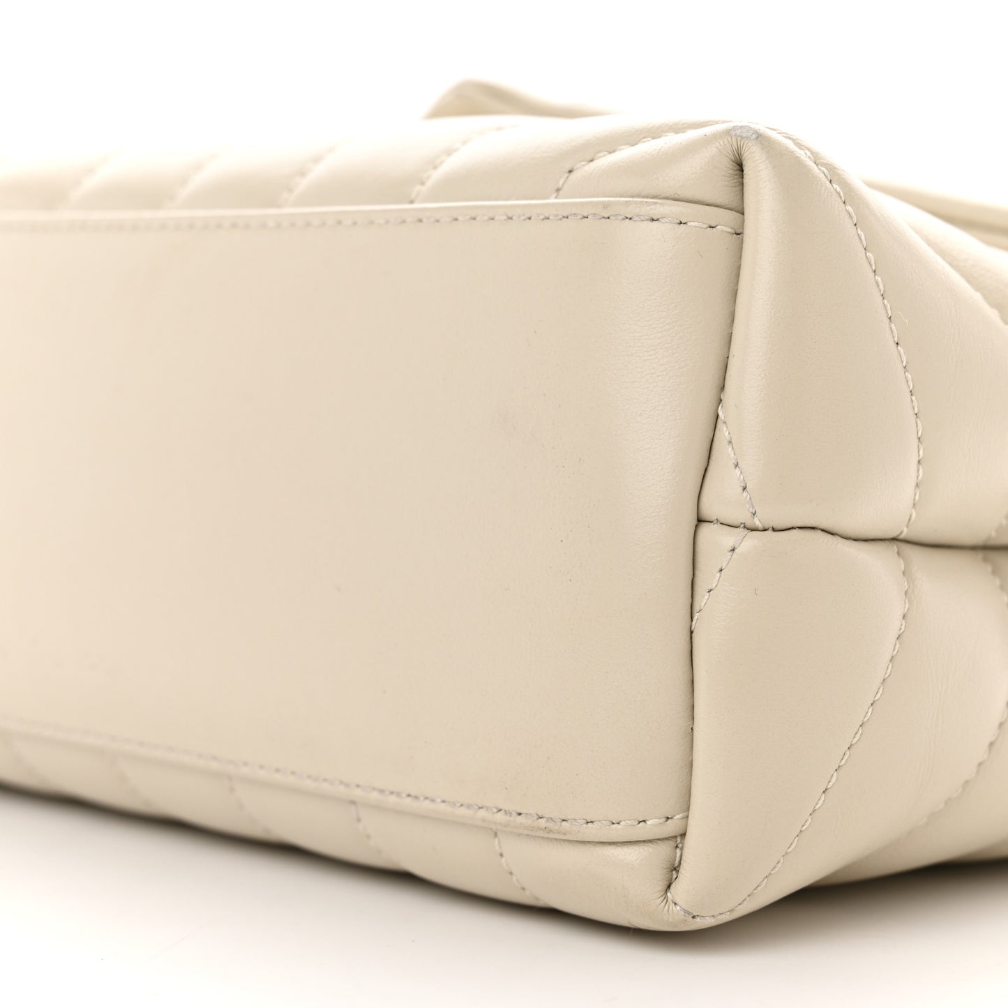 Calfskin Y Quilted Monogram Small Loulou Chain Satchel Crema Soft