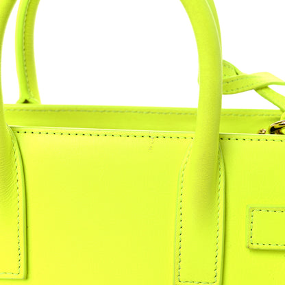 Saint Laurent Calfskin Nano Sac De Jour Neon Yellow 19 of 27