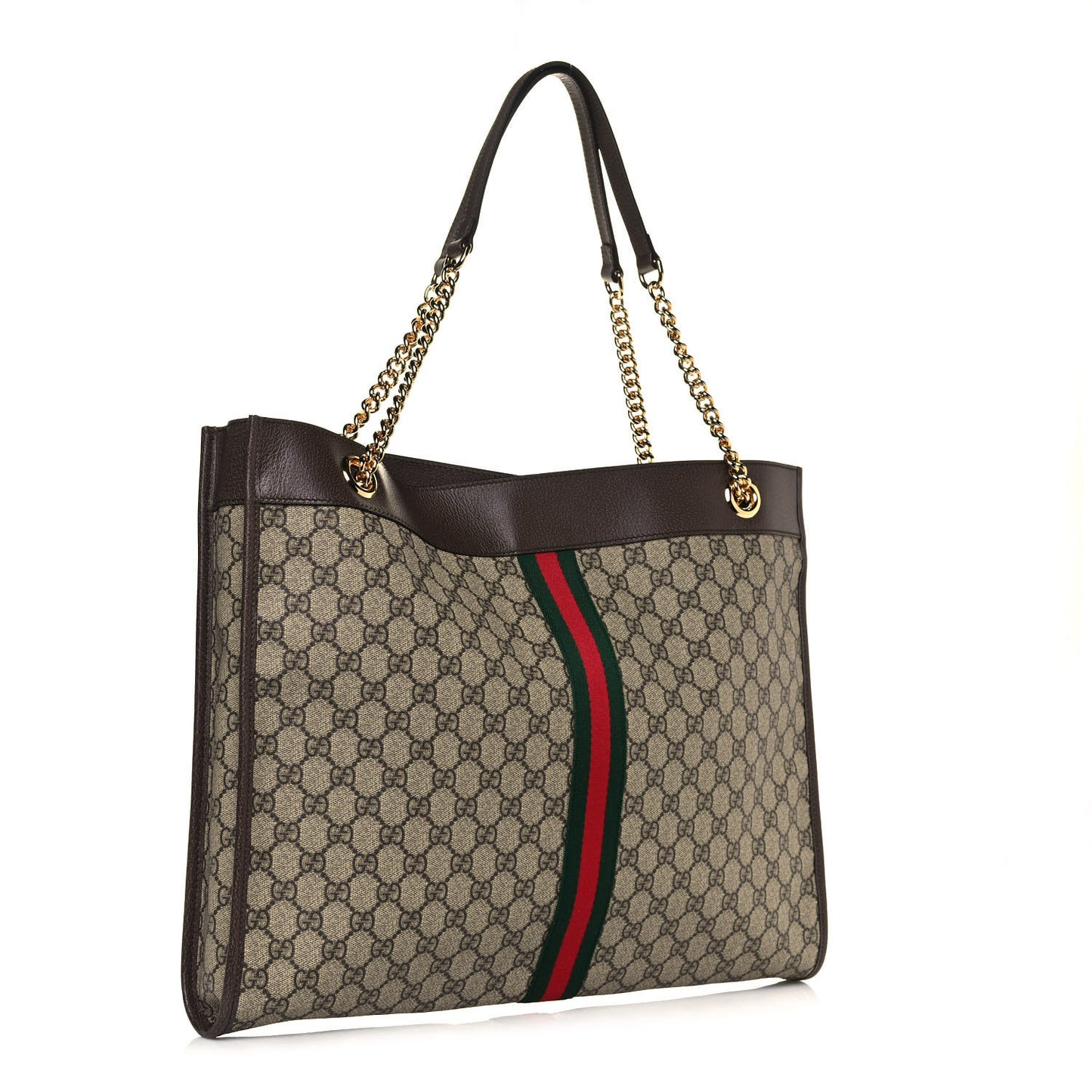GG Supreme Monogram Large Rajah Chain Tote Beige New Acero