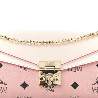 MCM Calfskin Visetos Monogram Patricia Color Block Wallet On Chain Pink Tint 9 of 9
