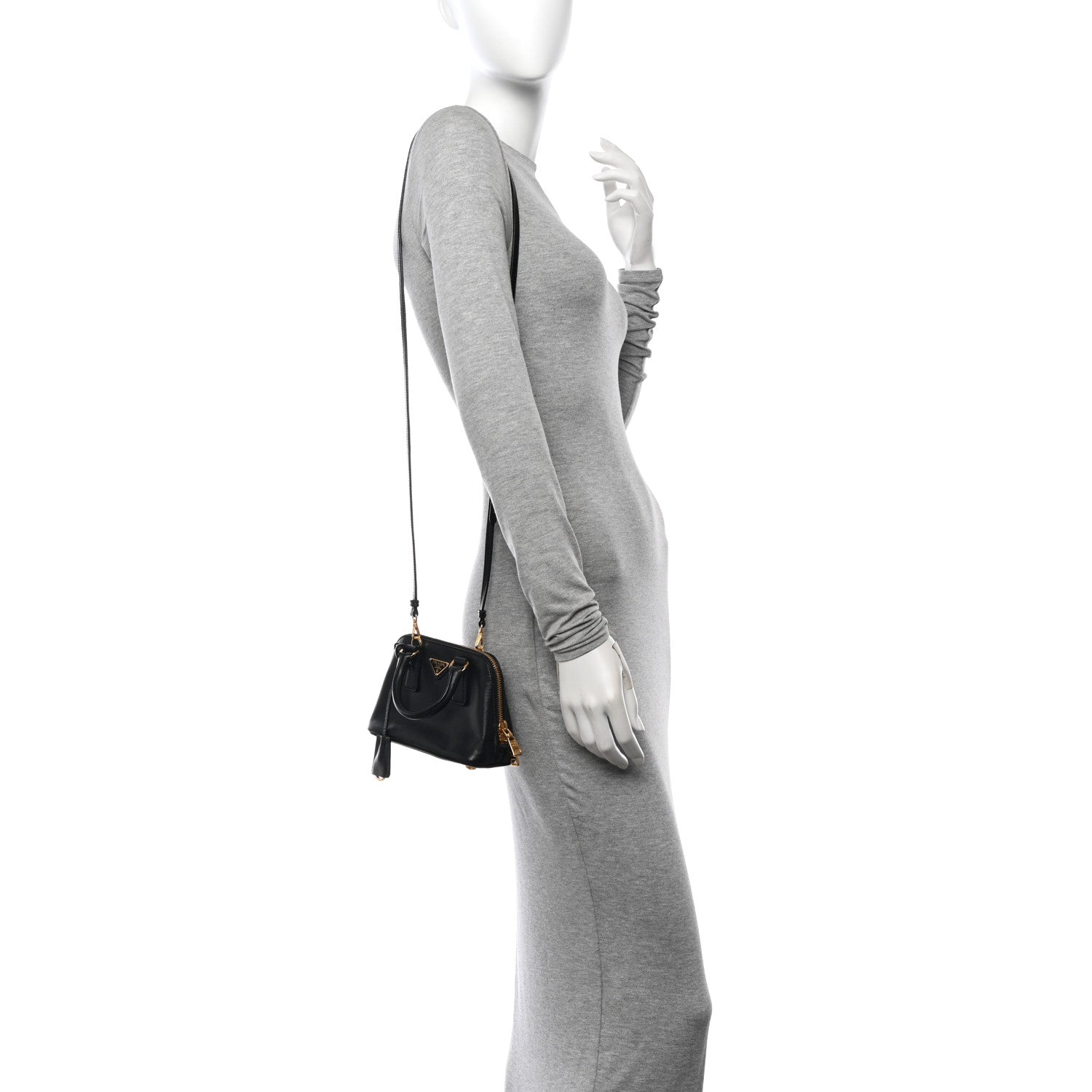 Prada Saffiano Lux Mini Promenade Tote Black 2 of 11