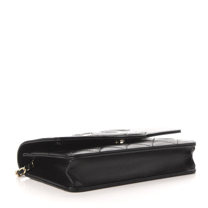 Chanel Goatskin Quilted Timeless CC Wallet On Chain WOC Black 4 of 12