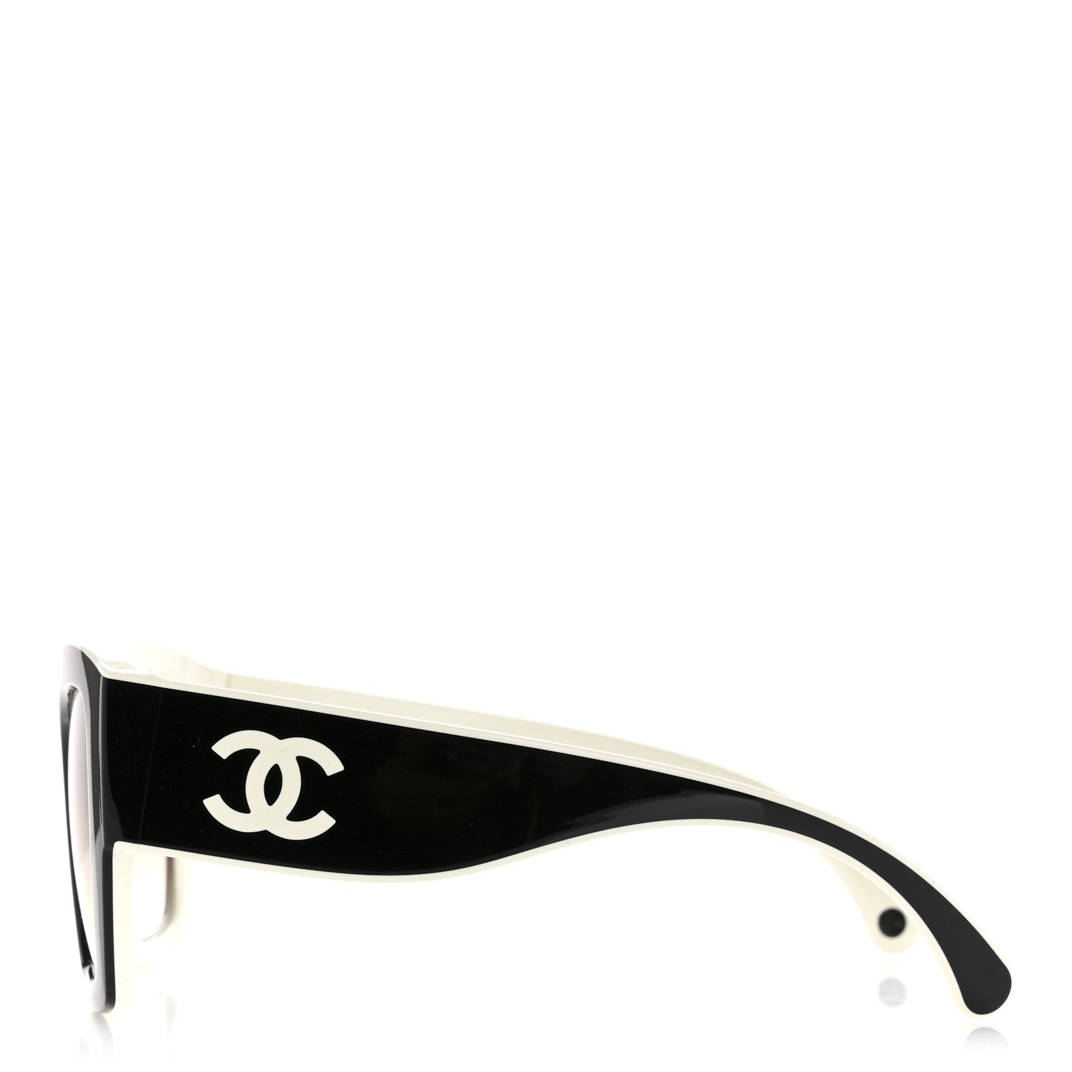 Chanel Acetate Square Sunglasses 6058 Black White 3 of 8