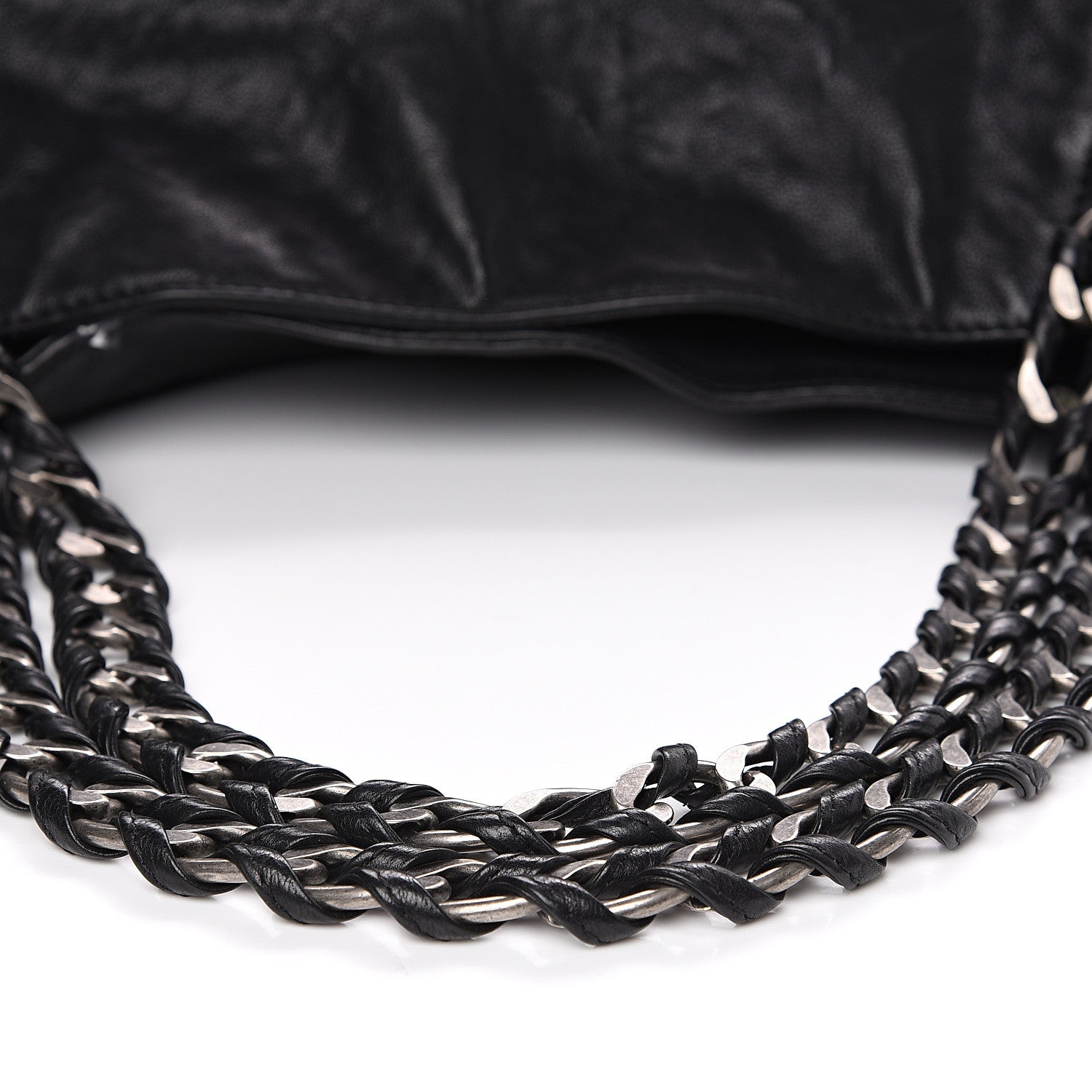 Chanel Glazed Calfskin East West Modern Chain Tote Black 10 of 13