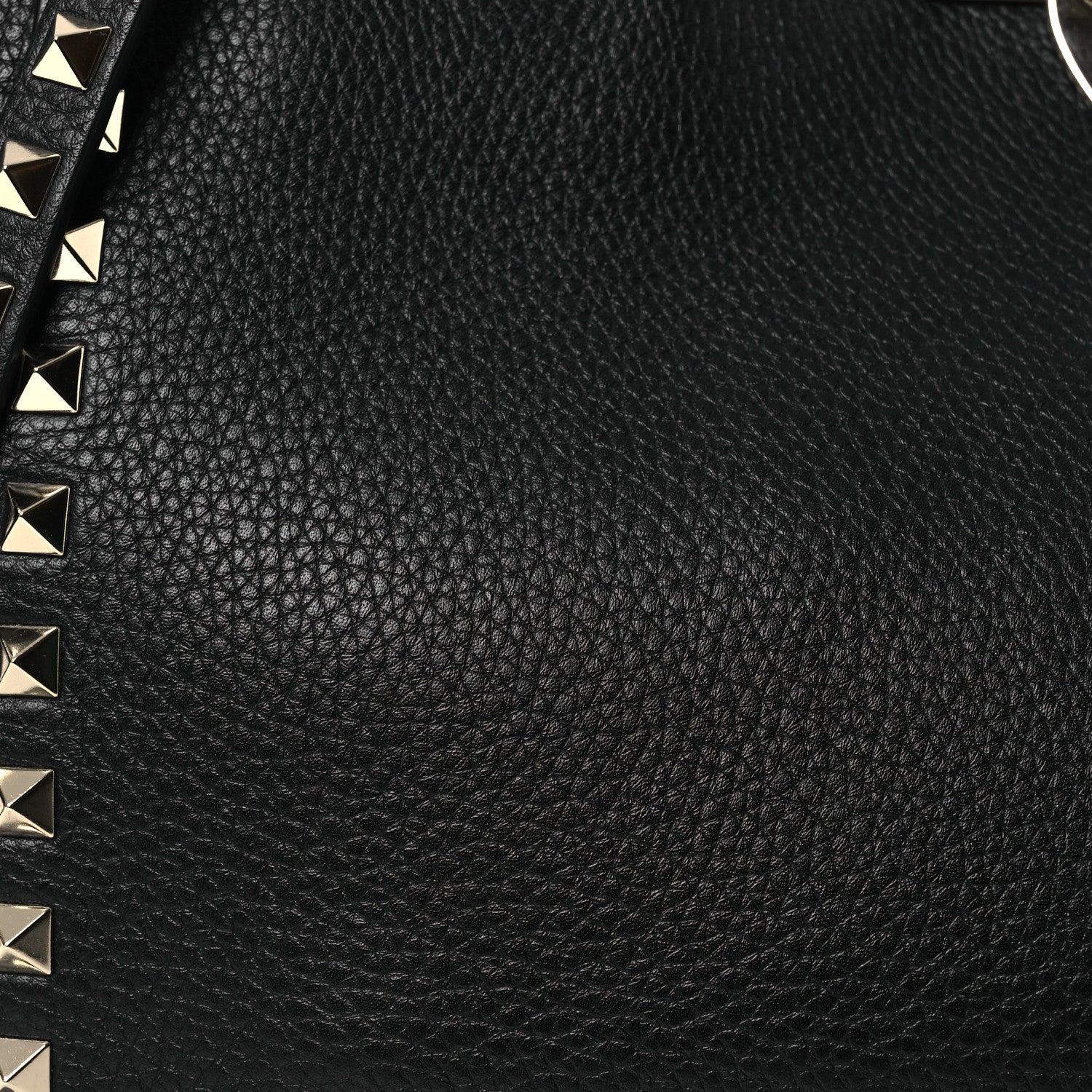 Valentino Garavani Grained Calfskin Small Rockstud Tote Black 7 of 9