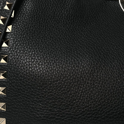 Valentino Garavani Grained Calfskin Small Rockstud Tote Black 7 of 9