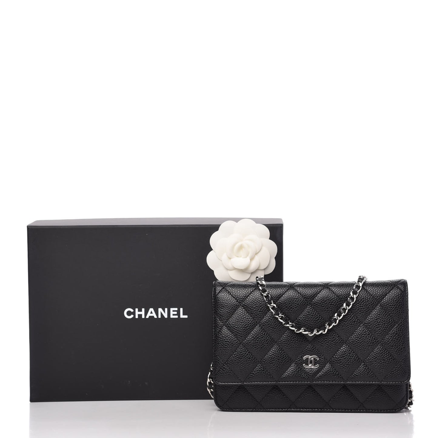 Caviar Quilted Wallet On Chain WOC Black
