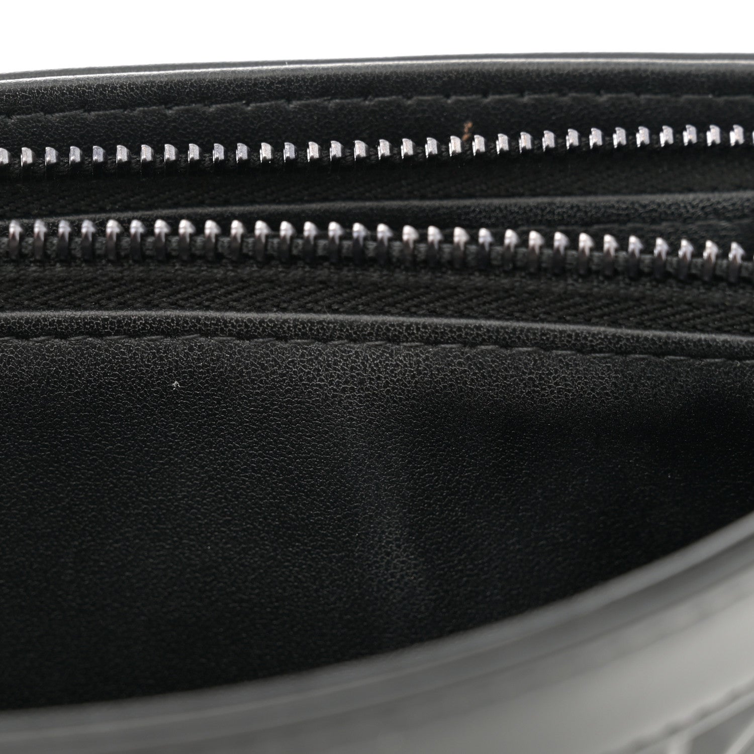 Christian Dior Calfskin Macrocannage Diamond Caro Zipped Pouch With Chain Black 12 of 14