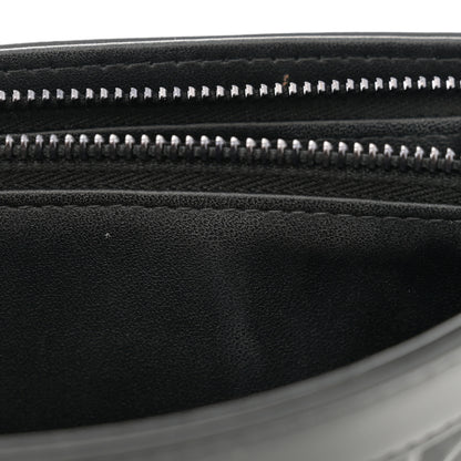 Christian Dior Calfskin Macrocannage Diamond Caro Zipped Pouch With Chain Black 12 of 14