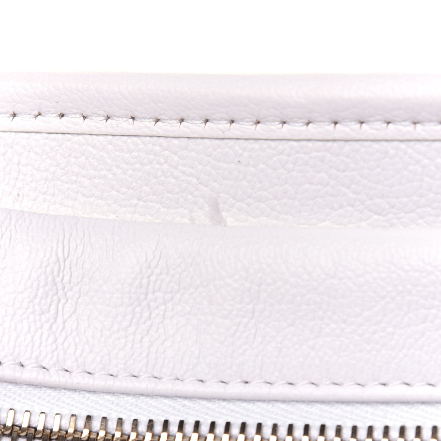 Patent Goatskin Quilted Small Gabrielle Hobo White
