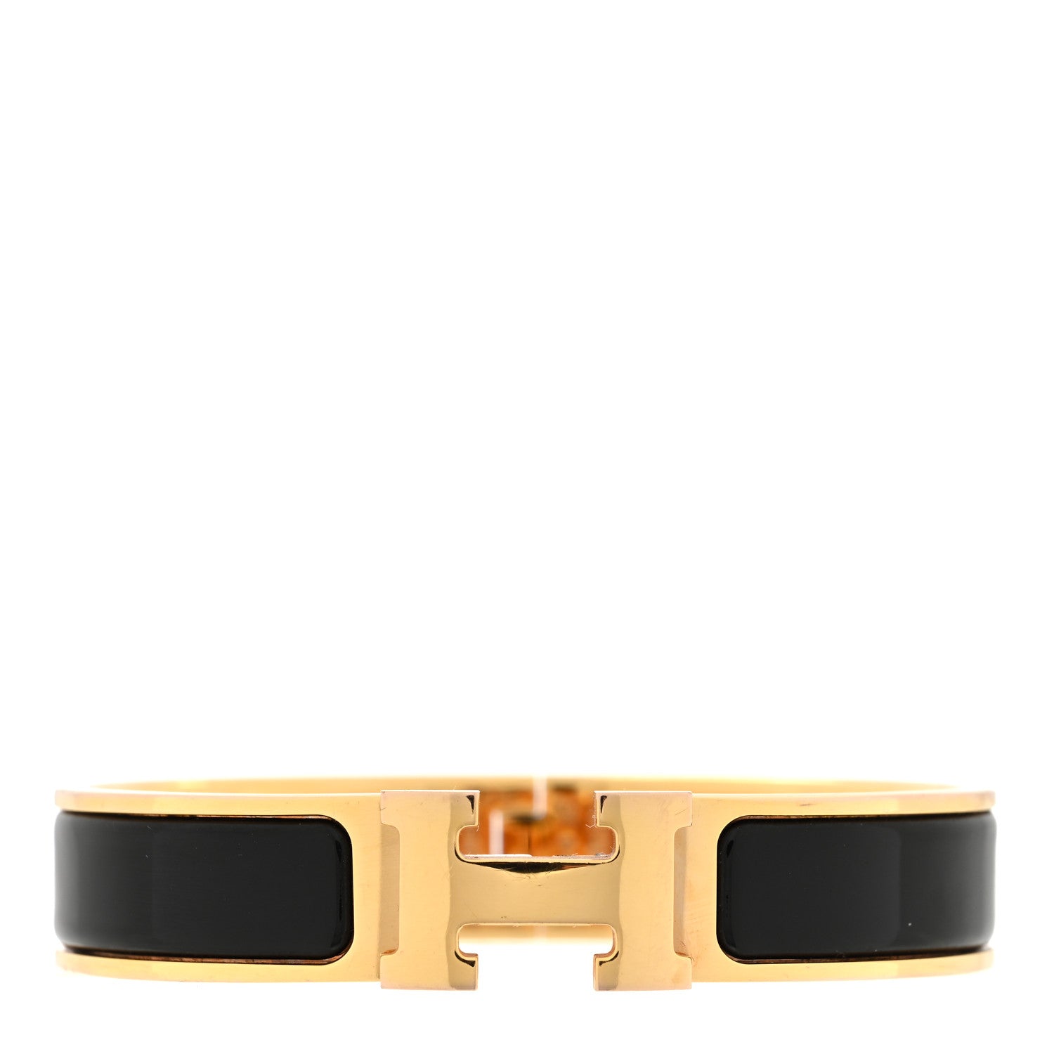 Hermes Enamel Narrow Clic Clac H Bracelet PM Black 1 of 4