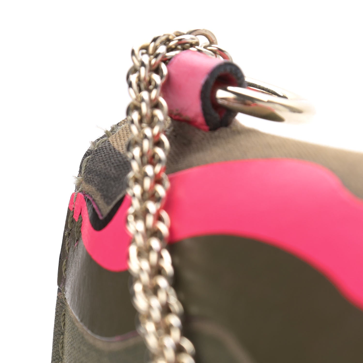 Valentino Garavani Nappa Canvas Camouflage Medium Glam Lock Rockstud Flap Fuxia Fluo 12 of 14