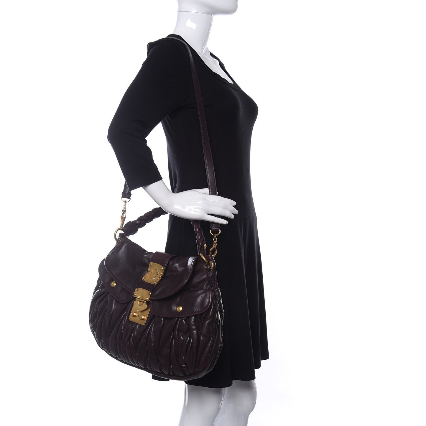 Nappa Matelasse Coffer Hobo Prugna